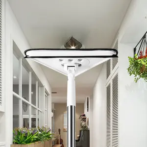 Large triangular mop, equipped with an extended and thickened handle, used for cleaning glass, ceilings, bathrooms, kitchens, tiles, and walls