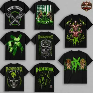 D-Generation X Collection T-Shirt DX Vintage Wrestling Graphic Tee Shawn Michaels Triple H Retro Shirt Attitude Era WWE Fans Streetwear Tee