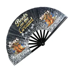 Boots On The Ground Hand Fan, Folding Clappboots on the ground faning Clacking Fans for Line Dancing,Party Props, Perfect Gift for Line Dance Lover