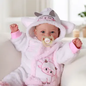 BABESIDE Lifelike Reborn Baby Dolls 17Inch Fabric body+vinyl limbs Real Life Baby Dolls with Toy Accessories For kids Age 3+ Suitable gifts for Mother's Day Valentine'sDay Children's Day & Christmas