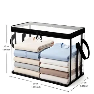 Black PVC Stuffed Animal & Doll Storage Box with Handle – Dustproof, Durable Toy Organizer for Kids’ Room, Playroom, Living Room, or Birthday Gift