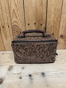Tooled Leather Makeup/Toiletry Bags!