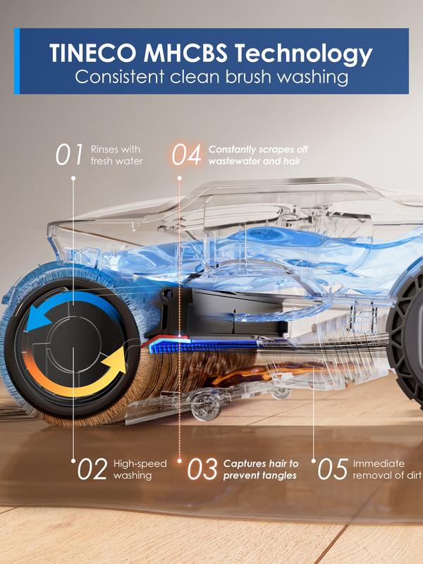 Tineco Floor One S9 Artist Steam Wet Dry Vacuum Cleaner, High-temp Steam Cleaning, 22kPa Suction, 360° SmoothDrive, Anti-Tangle Design, 185°F Flashdry, Long Runtime, 180° Lay-Flat
