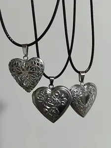 PU Can Open Photo Frame Pendant Necklace, Elegant Jewelry Accessory, Perfect Gift Idea, Stylish Design, Ideal for Any Occasion, Fashion Chic Accessories