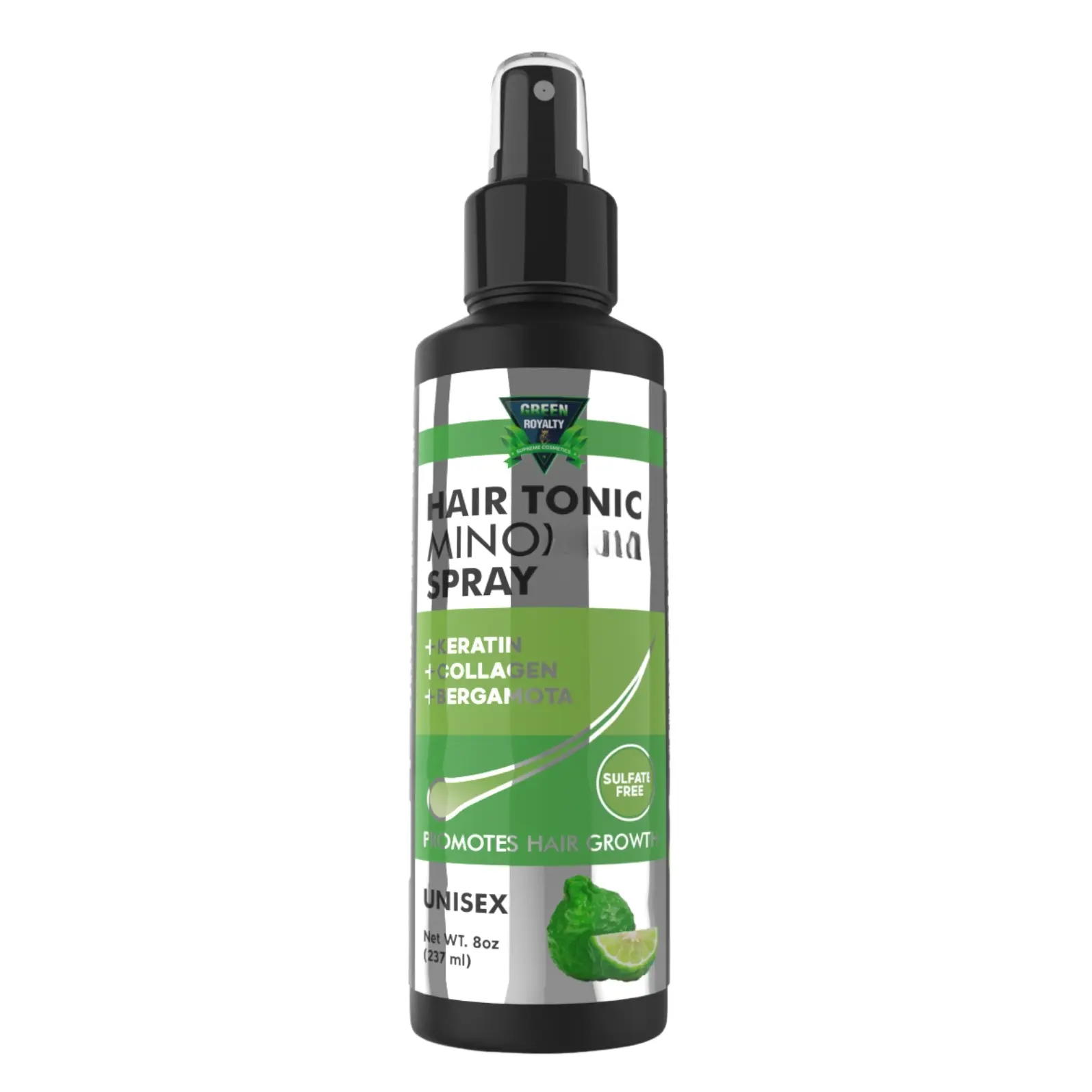 Green Royalty MinoXi Hair Tonic (8oz)- Hair Growth | Sulfate Free | Bergamot ,Keratin and Collagen, Haircare, Hair Growth Spray