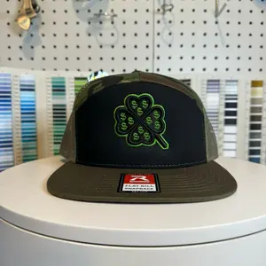 4 leaf Clover Embroidered Trucker Hat.