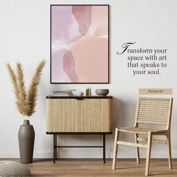 Vintage Brown Landscape Canvas Wall Art - Large Living Room Decor With Soft Horizontal - Neutral Minimalist Style