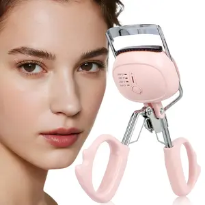 Baseffie Heated Eyelash Curler Fast Heat Up in 5s - Curls - Safe Anti-Burn Lash Curler with Ergonomic Design & 24 Hour Curl for All Eye Shapes