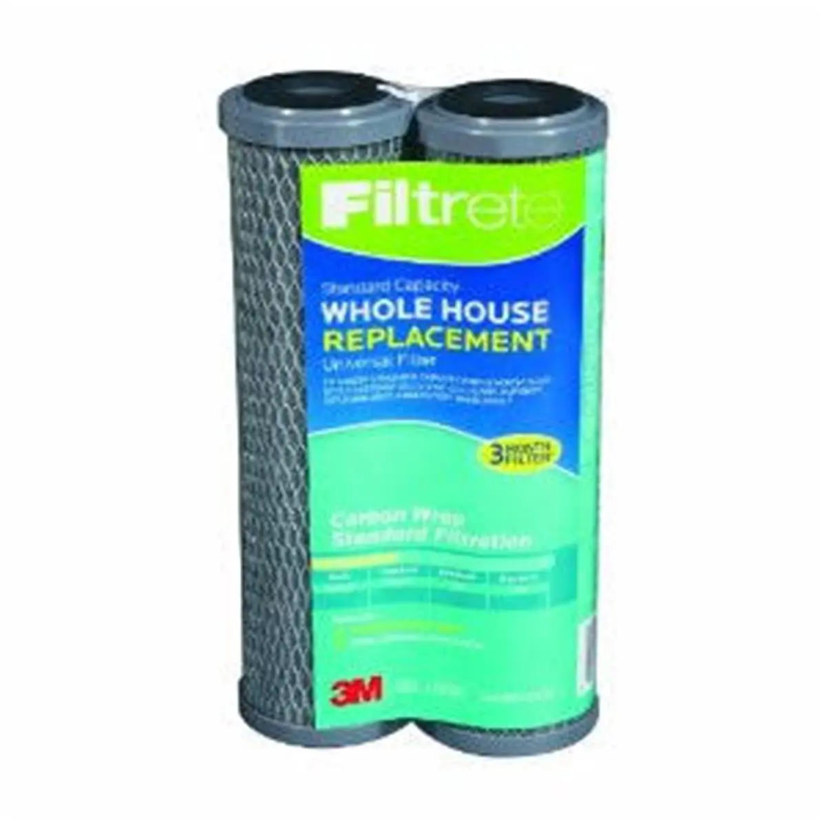 Filtrete FILTRETE-3WH-STDCW-F02 10"x2.5" Carbon Media Water Filter Cartridges - Pack of 2, Low Level Chlorine Reduction, Odor Control Water Conditioner Cartridges