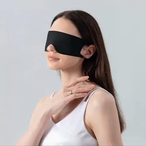Soft Lightweight Sleep Capsule Eye Mask, Breathable 360° Full Coverage Light Blocking, 100% Blackout Cozy Eye Cover, Sleep Mask for Travel, Nap, Office, Home, Men & Women, Portability, Storage, Springtok, Gift