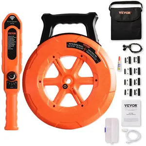 VEVOR Pipe Locators, 100ft/30m PVC Pipe Locators Underground, IP67 Waterproof Pipe Blockage Detector with Adjustable Sensitivity, Sewer Wall Scanner Plumbing Tool for PVC Plastic Metal Water Pipes