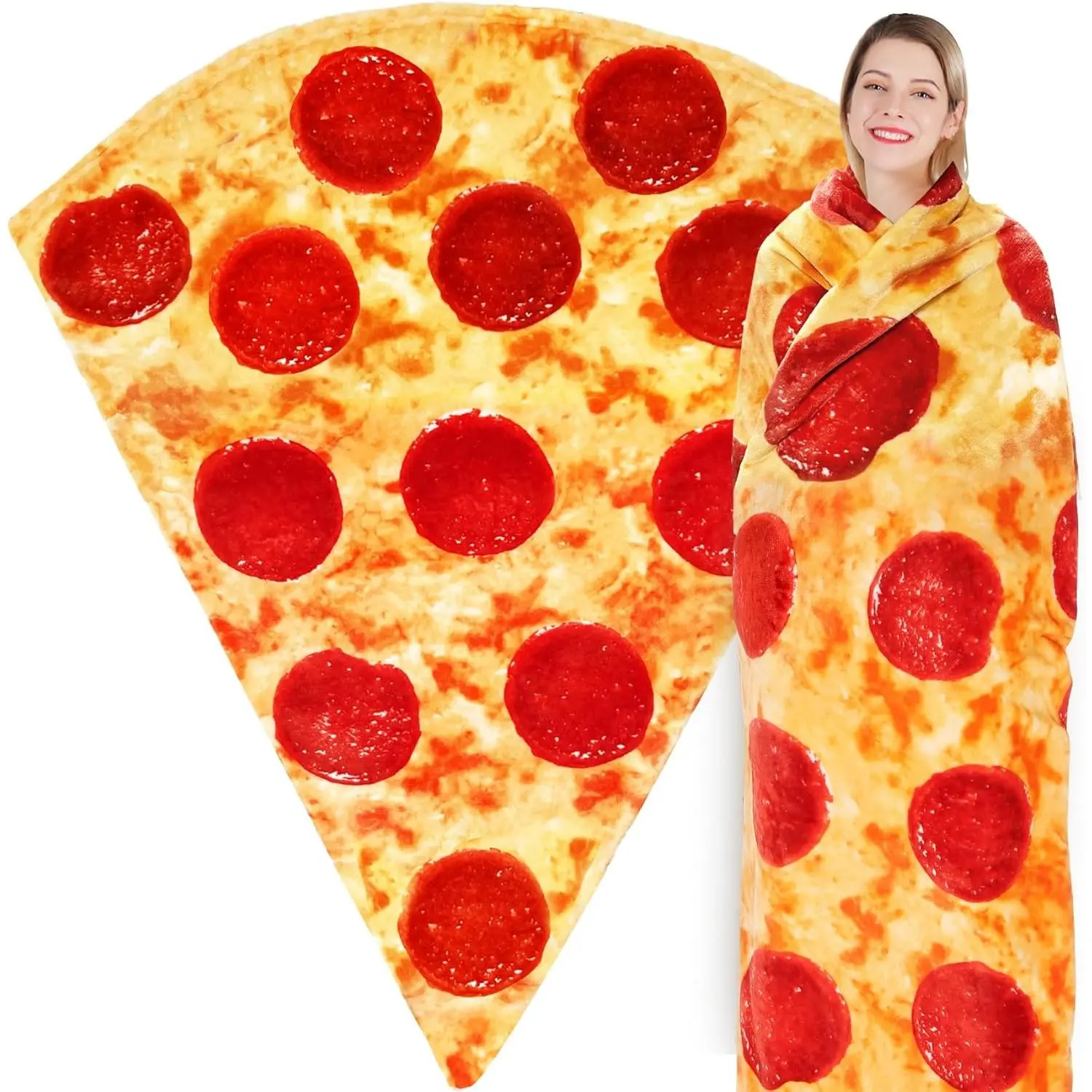 Pizzas Blanket Adult for Birthday Gifts, Double Sided Food Throw Blanket Funny Gifts for Women Men Teen, 285 GSM Soft Flannel Taco Blanket