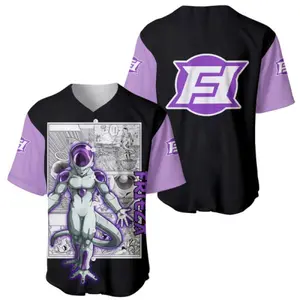 Frieza X Dragon Ball Mix Anime Baseball Jersey, Cartoon Jersey, Retro Trendy Anime Shirt, Stylish Jersey Outfit, Ideal Gift for Anime Lovers, movie Streetwear, Top Menswear