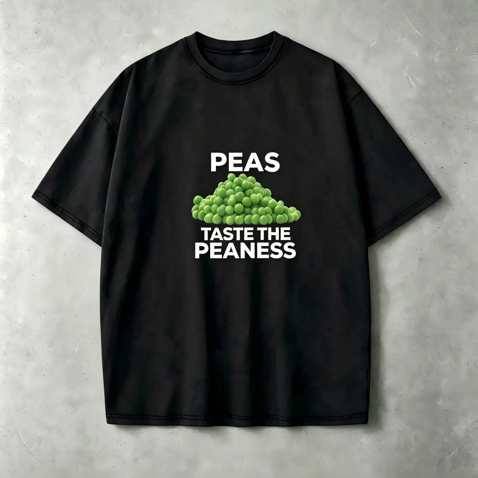Peas Taste The Peaness Graphic T-Shirt, Funny Meme Slogan Tee, Heavyweight Oversized Pullover, TikTok Shop Sarcastic Humor Gift