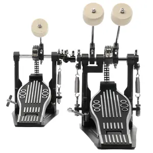 Professional Double Bass Drum Pedal with Wool Felt Hammer Adjustable Spacing 13.77"-21.65" for Studio & Live Gigs Percussion Instrument Double Cam Design for Durability & Stability