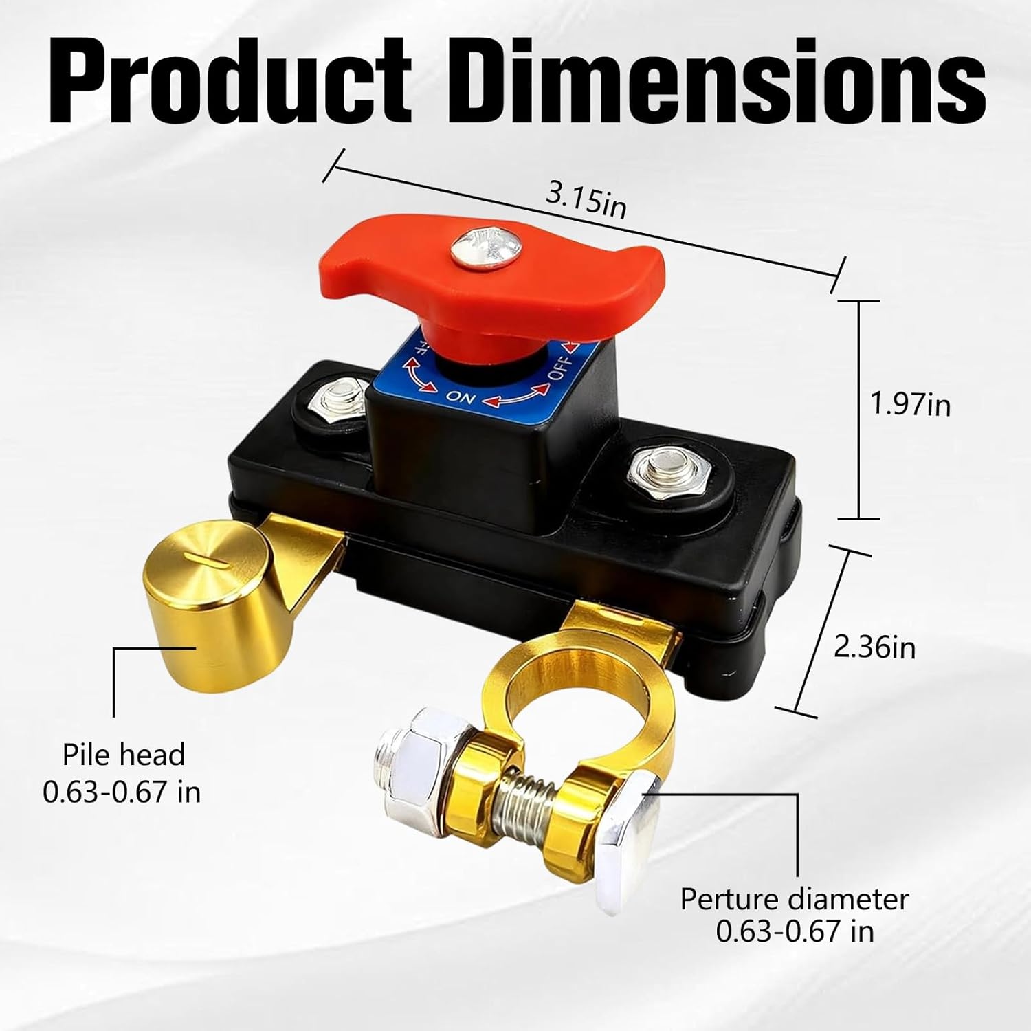 2PACK-Pure Copper Core Negative Battery Cut Off Switch, for Auto Electrical System Daily Use, Practical Circuit Control Accessory, Durable Safe Power Isolator Prevent Battery Power Loss