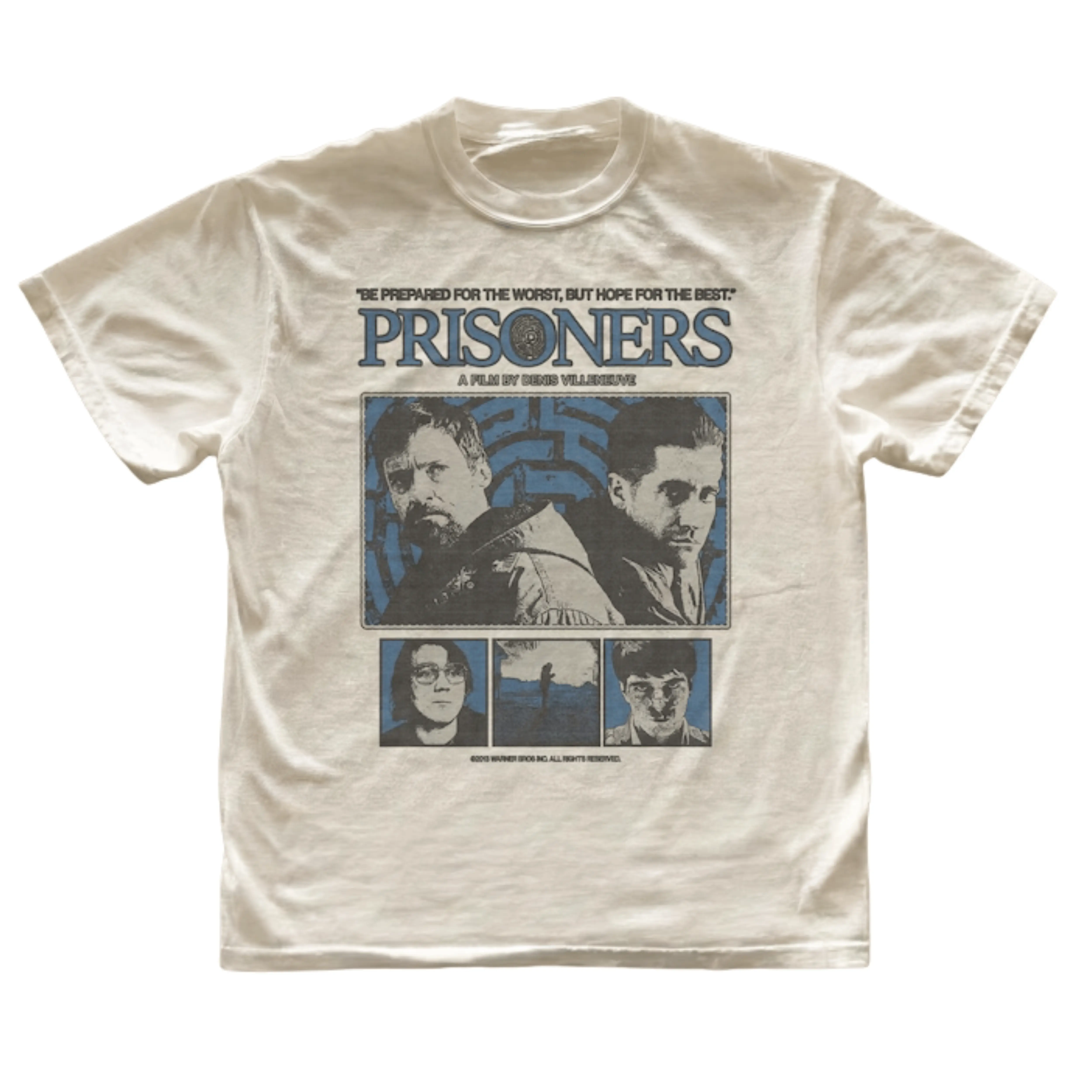 Gildan Men's and Women's T-shirt, Vintage Prisoners Graphic Tee, Hugh Jackman Jake Gyllenhaal Shirt, Denis Villeneuve Movie Merch, Hope For The Best Quote Top, Retro 2010s Psychological Thriller Apparel, Aesthetic Bootleg Film Tee, Unique Film Fan Gift