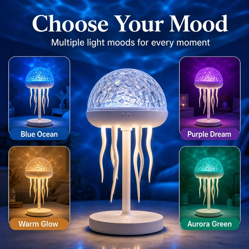 Realistic lifelike jellyfish lamp design
