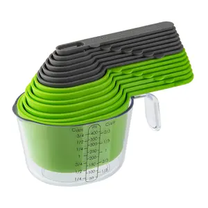 Prep Solutions 15 Piece Magnetic Measuring Set BPA Free Dishwasher Safe Includes 8 Cups & 7 Spoons for Cooking & Baking