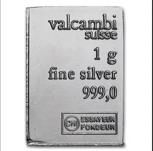 1 gram Silver Valcambi Suisse .999 fine Bar