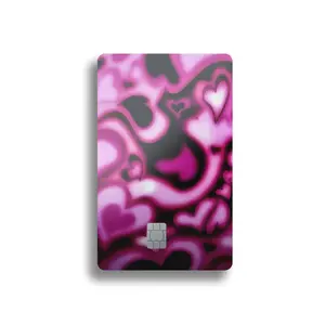 Wavy Pink Hearts Card Skin