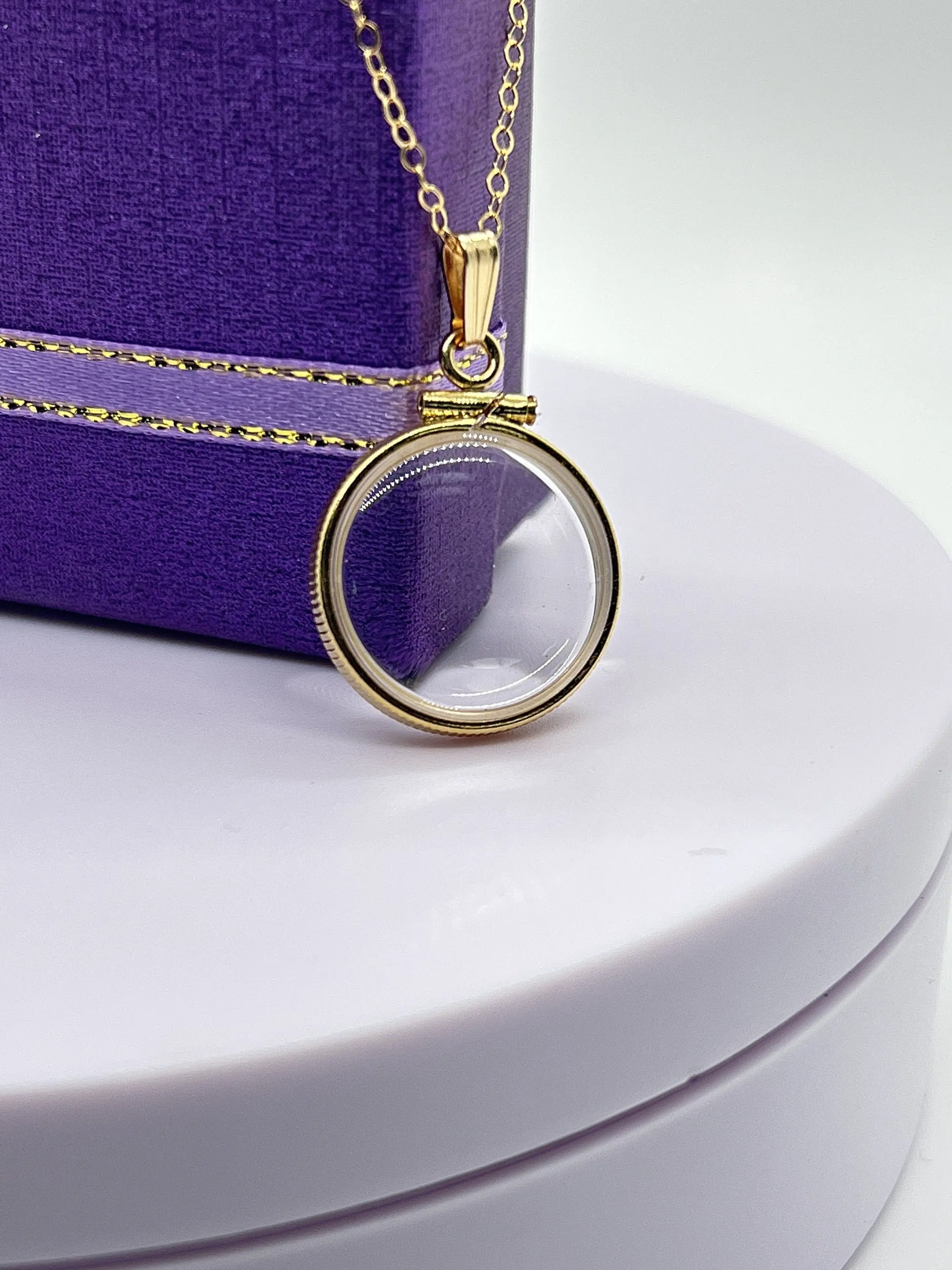 Empty Customizable 19mm Handmade 14k Gold Filled Shaker Locket Necklace w/ Free Screwdriver Waiting For Your Little Treasures