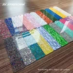 20pcs Sticker Blank Bookmarks Hanging Ornaments Identification Cards Starry Sky Glittering Sequin Water Pattern Book Page Markers Gifts for Book Lovers Home Decoration
