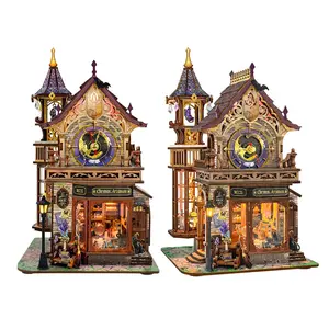Time Magic Club Book Nook Kits for Adults, DIY Miniature House with Rotating Tower & Music, Fantasy Nook Tales Booknook, Bookshelf Decor Gifts for Friends