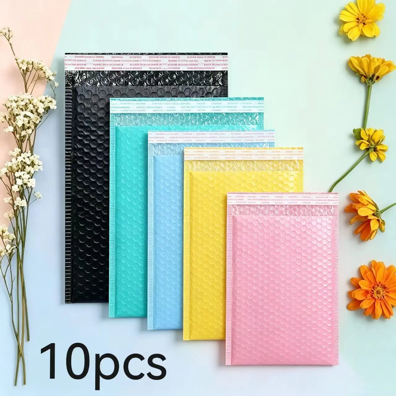 10-Pack Self-Adhesive Bubble Wrap Bags, Durable Waterproof Shockproof Packaging, Ideal for Electronics, Clothes, Books, Storage, Shipping, Plastic Packing Wrap