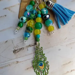 Pretty Peacock Feather Keychain