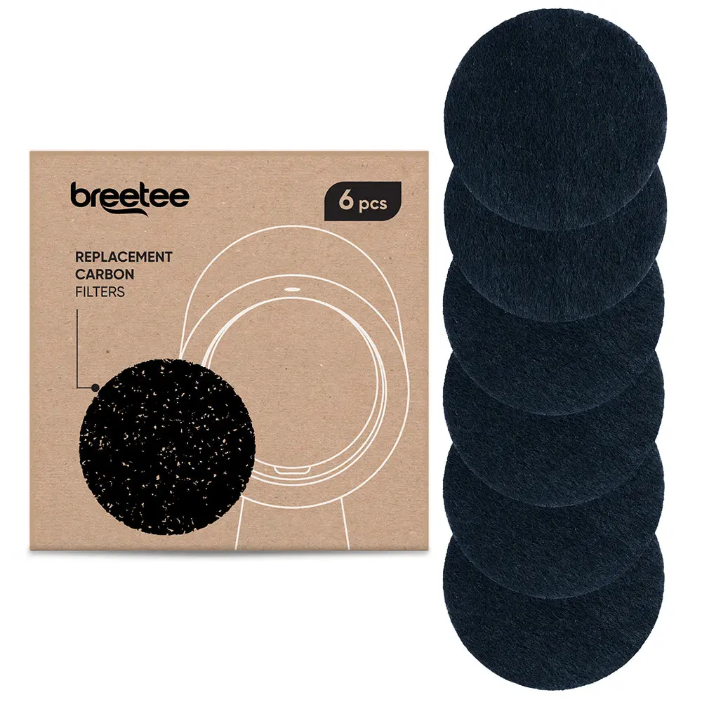 BREETEE Activated Carbon Filters (6 pack) Black