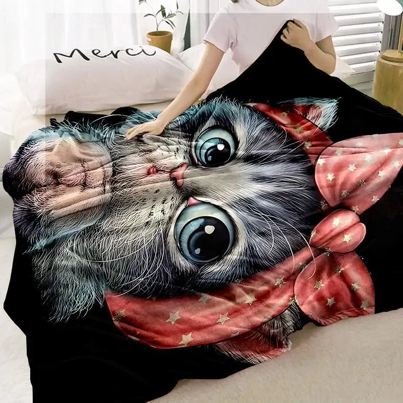 Hello Kitty Pattern Blanket, Soft Warm Throw Blanket, Air-conditioned Room Blanket, Nap Blanket for Home Office Travel Camping