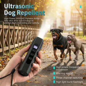 High-Power Portable Ultrasonic Dog Repeller, Training, 3-Channel Adjustable, Independent Buzzer, 23 Ft Range, Safe & Humane Bark Control