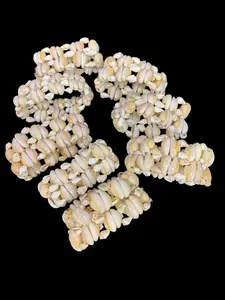 Set of 8 Seashell Napkin Rings Cowrie Shell Beach Home