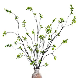 4 Pcs Artificial Ficus Branches Faux Eucalyptus Stems, 47.2 Inch Fake Greenery Stems Artificial Plants for Vase Filler Decoration, Fake Leaves Branches Centerpieces Decor, Decorative room decor for men