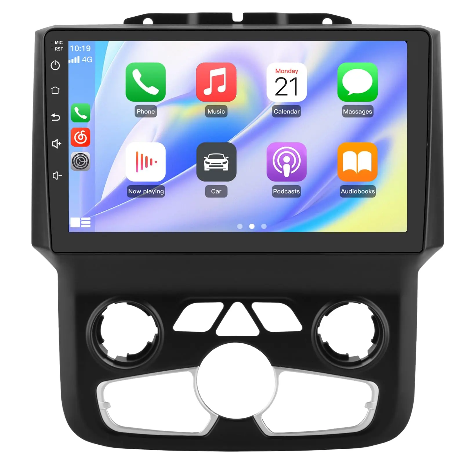 9-Inch Android 13 Car Radio Stereo Android Auto Player for Dodge Ram 1500/2500/3500 (2013-2019, Automatic AC) - Built-in CarPlay, DSP, FM, WiFi, Bluetooth, GPS Maps, Rearview Camera Head Unit