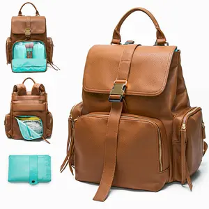 Miss Fong x MOMINSIDE Diaper Bag, Large Capacity Carry-On Travel Backpack Carry Luggage, with 14 Pockets and a Changing Pad, Stroller Bag, Christmas Baby Shower Gift For Newborn Infant Newmom