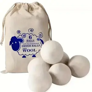 6-Pack Import New Zealand Dryer Balls, Premium Natural Fabric Softener, Replacement for Dryer Sheets, Laundry Drying Balls