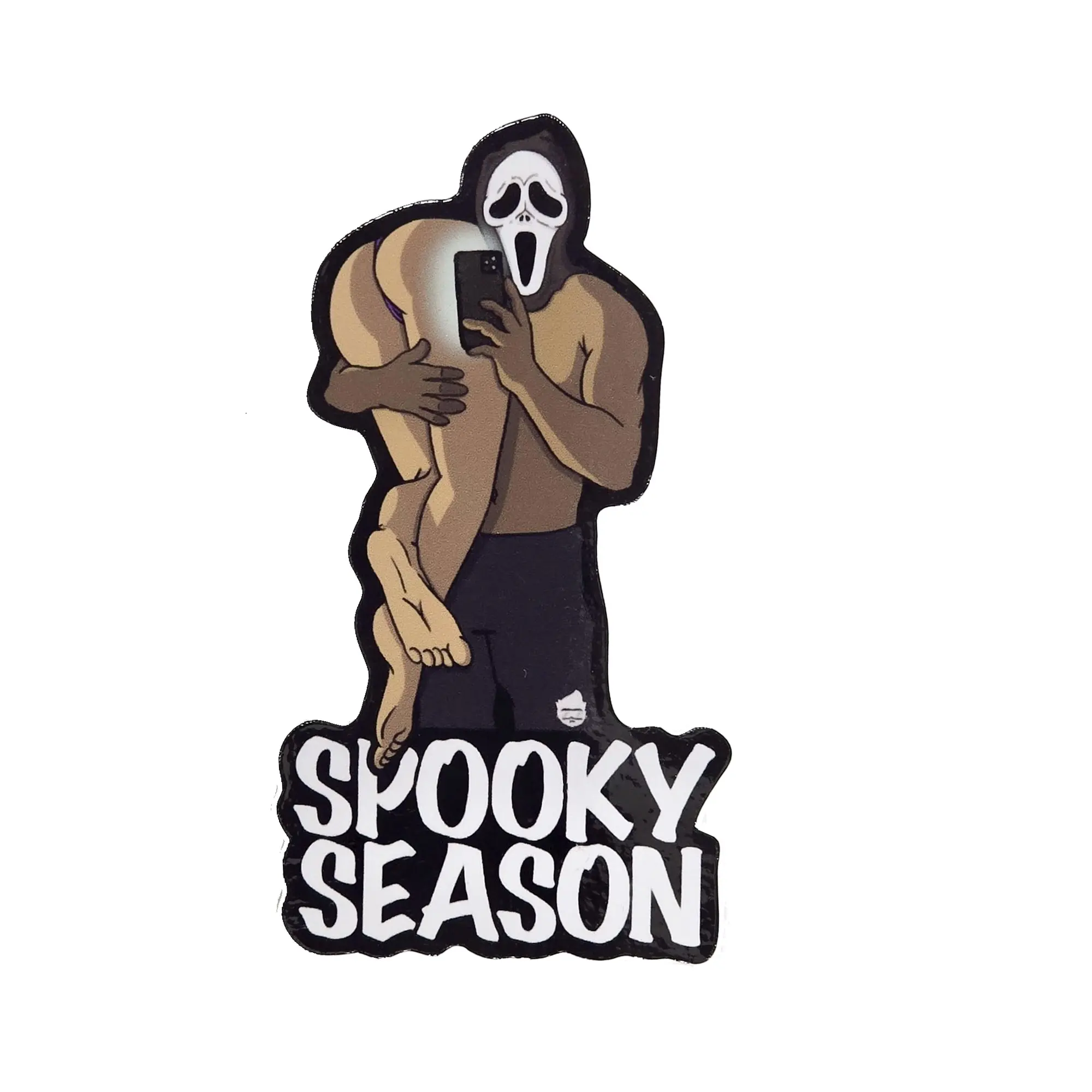 Spooky Season Ghostface Sticker, Funny Horror Meme Vinyl Decal, Stick on Laptop, Water Bottle, Car, Halloween Gift, Christmas