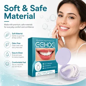 Custom Fit Full Denture Veneer Set for Adults - Whitening Snap-On Teeth Cover, Natural-Looking, Comfortable Reusable, Easy Mold Tech Cosmetic Smile Enhancement Tool