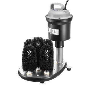 Electric Commercial Glass Washer, 5-Brush Bar Glass Cleaner, 1200 Cups/Hour Wine Glass Cleaning Machine, Bar Glass Washer for Champagne Glasses, Beer Cups, Mugs, Perfect for Bars and Cafes