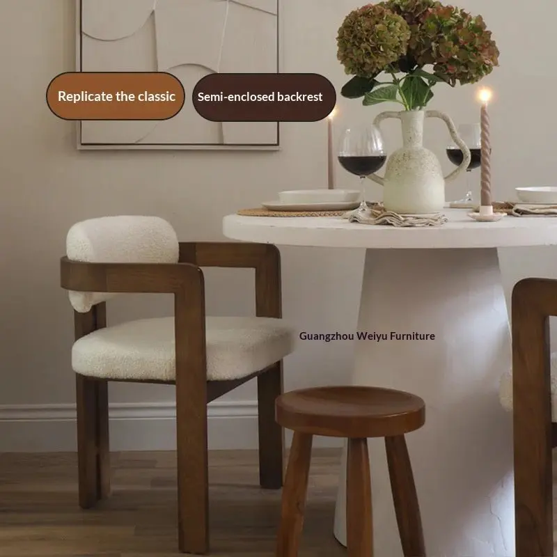 Wabi-sabi-style Chinese Minimalist Solid-wood Dining Chair
