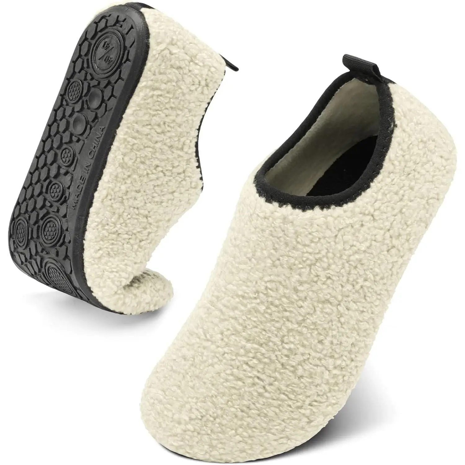 Barefoot Walking Shoes for Men and Women, Cozy Sock-Style House Slippers with Soft Velvet Lining, Flexible Non-Slip Sole, Portable for Travel, Footwear, Rubber, One Size