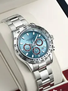 Meteorite Di Series Business Men's Mechanical Watch, Three-Eye Six-Hand Multi-Function Fully Automatic Mechanical Watch, Men's Watch with Skeleton Design, Fashionable Business Casual Watch, High-End Gift