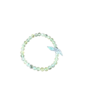 24. 6mm Round Faceted Bead Bracelet Prehnite Natural Crystal Bracelet with Varied Colors, Final Sale