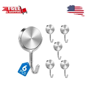 Magnetic Hooks for Cruise Cabins, 60 Lbs, 6 Pack
