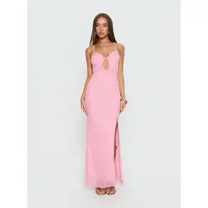 Soulina Ruched Maxi Dress Pink