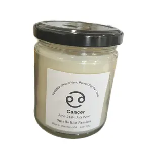 Vanillaanddreamz Hand Poured Soy Wax Candle - Cancer Zodiac Candle for June 21st to July 22nd - Horoscope Gift for Cancer Birthday - Smells Like Passion