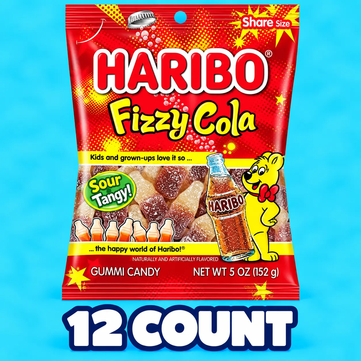 Haribo Fizzy Cola 12 count 5oz Bag