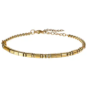 Romantic Morse Code Bracelet: "I Love You" Gold Plated Stainless Steel Adjustable Couple Bead Jewelry for Men Women